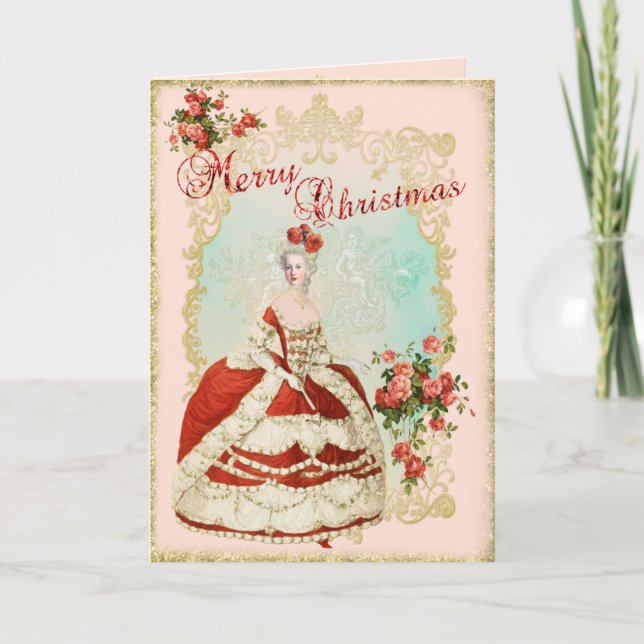 Marie Antoinette  Greeting Card Christmas Rose (Front)