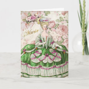 Marie Antoinette Greeting Card Rose Bouquet