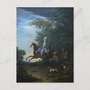 Marie Antoinette Hunting by Louis Auguste Brun Postcard