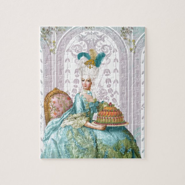Marie Antoinette in Aqua Jigsaw Puzzle (Vertical)