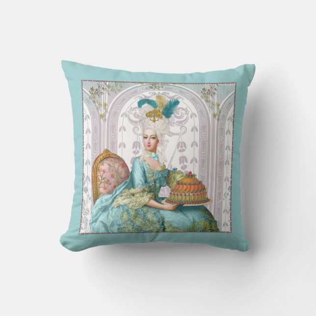 Marie Antoinette in Aqua with Cake Cushion (Front)