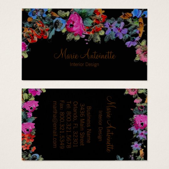 Marie Antoinette in Flowers ~ Business Cards