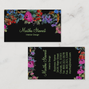 Marie Antoinette in Flowers COLOR & PAPER OPTIONS- Business Card