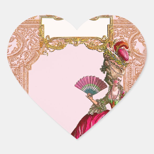 Marie Antoinette in Hot Pink Heart Sticker (Front)
