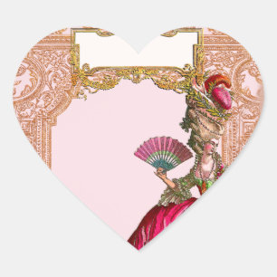 Marie Antoinette in Hot Pink Heart Sticker