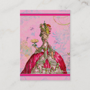 Marie Antoinette in Pink with Peacock Business Card