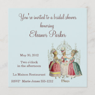 Marie Antoinette Ladies Bridal Shower Invitation