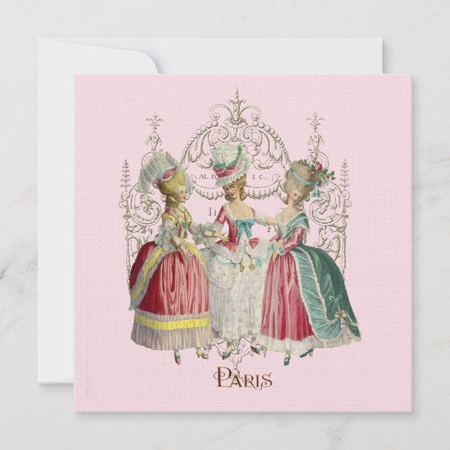 Marie Antoinette Ladies in Waiting Invitation (Front)