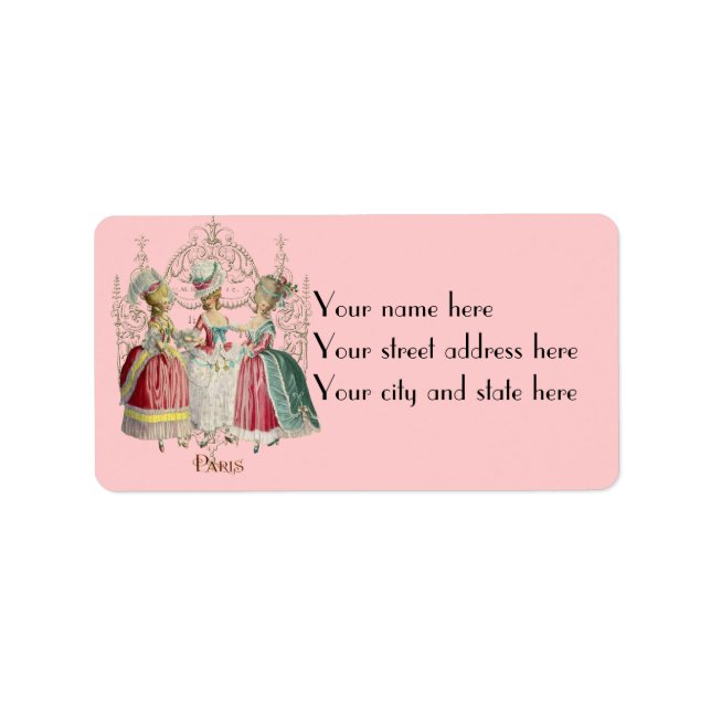 Marie Antoinette Ladies in Waiting Labels (Front)