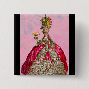 Marie Antoinette Let Them Eat Cake 15 Cm Square Badge