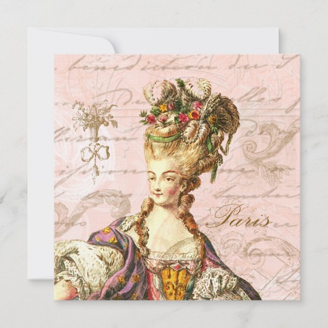 Marie Antoinette Let them Eat Cake Invitation (Front)