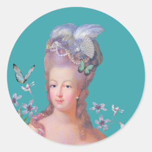 Marie Antoinette Lets Eat Cake Birthday Classic Round Sticker