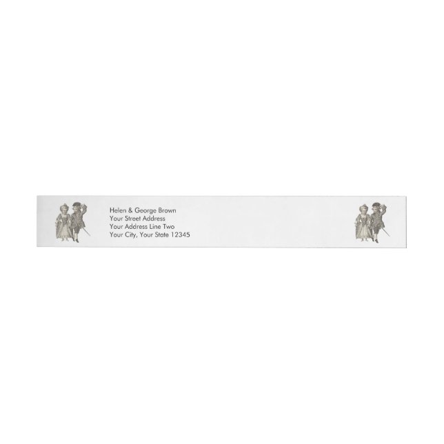Marie Antoinette Louis XVI Romantic Couple Wraparound Address Label (Individual)