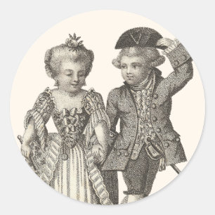 Marie Antoinette Louis XVI Vintage Costumes Classic Round Sticker