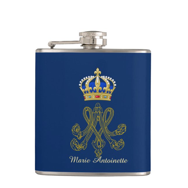 Marie Antoinette Monogram Hip Flask (Front)