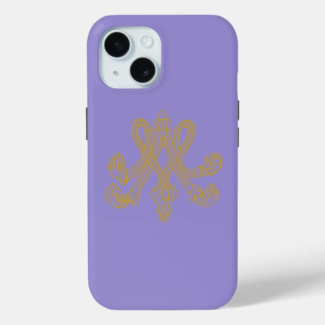 Marie Antoinette Monogram Lavender Case-Mate iPhone Case (Back)