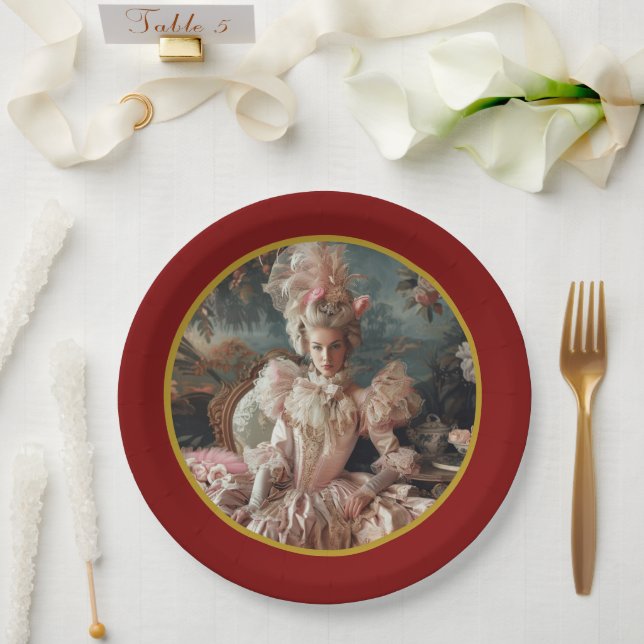 Marie Antoinette Paper Plate (Wedding)