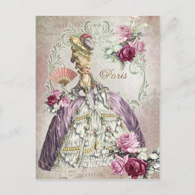 Marie Antoinette,Paris,purple roses,Postcard Postcard (Front)