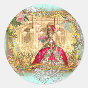 Marie Antoinette Party at Versailles French Style Classic Round Sticker
