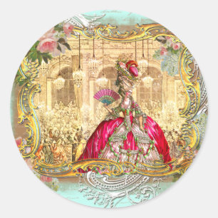 Marie Antoinette Party at Versailles French Style Classic Round Sticker