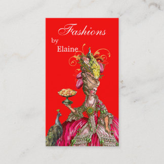 Marie Antoinette peacock and cake Business Card