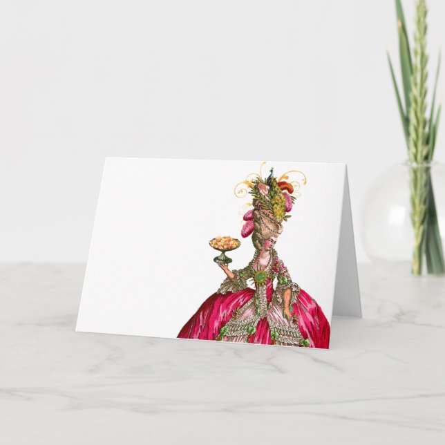 Marie Antoinette peacock and cake Card (Front)
