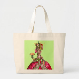 Marie Antoinette Peacock Cake Large Tote Bag