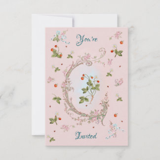 Marie Antoinette Petite Strawberry Pink Invitation