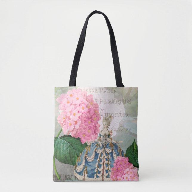 Marie Antoinette Pink Flowers Tote (Front)