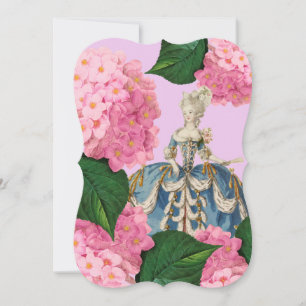 Marie Antoinette Pink Hydrangea Custom Invitations