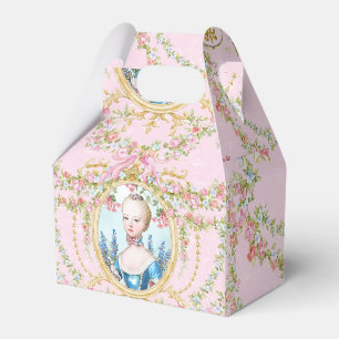 Marie Antoinette pink rose frame favor box