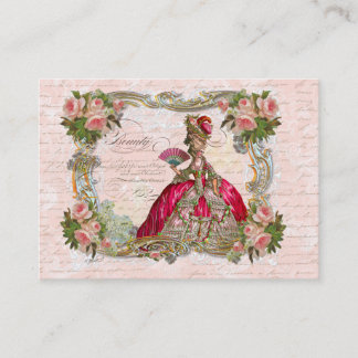 Marie Antoinette & Pink Roses Business Card