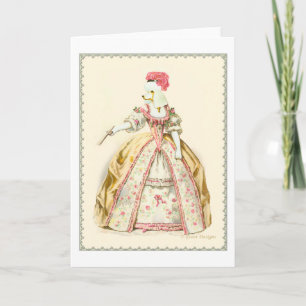 Marie Antoinette Poodle Fashion Plate Stationery Note Card