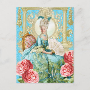 Marie Antoinette Portrait Blue chair Postcard