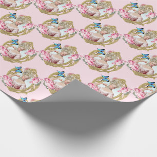 Marie Antoinette Portrait Wrapping Paper Pink Rose