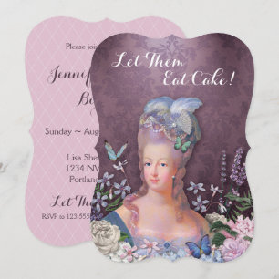 Marie Antoinette Purple Floral Invitation