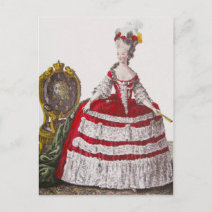 Marie Antoinette Red Fashion ~ Postcard Dress