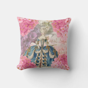 Marie Antoinette Redoute Flowers Throw Pillow