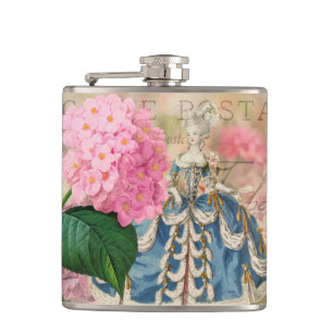 Marie Antoinette Redoute Flowers Wrapped Flask