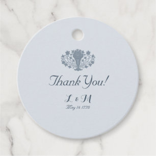 Marie Antoinette Rococo Dusty Blue Thank You Favour Tags