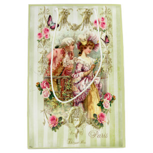 Marie Antoinette Rococo Lovers Rose Lady Gift Bag