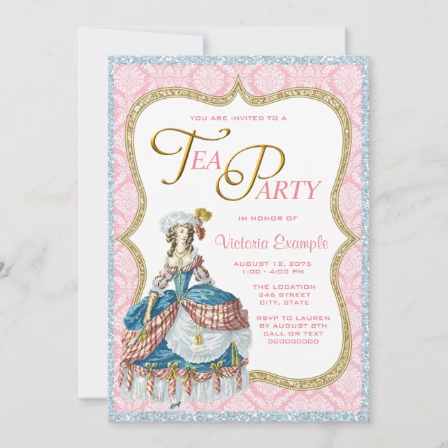 Marie Antoinette Tea Party Invitation (Front)