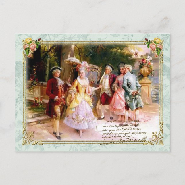 Marie Antoinette Versailles Garden Postcard (Front)