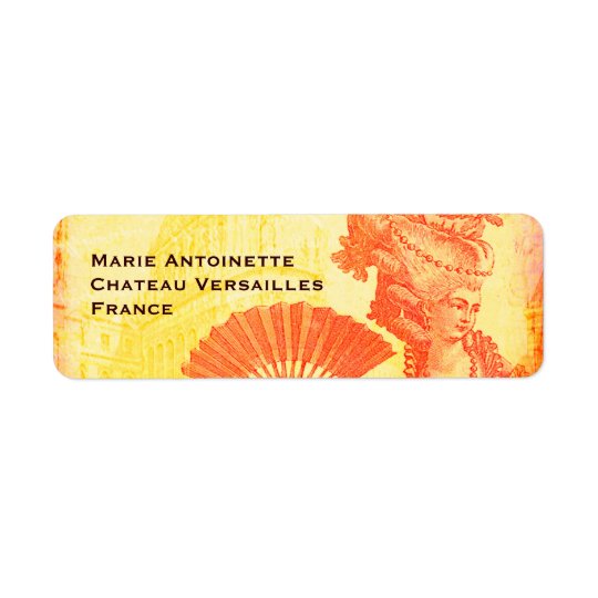 Marie Antoinette & Versailles Orange Crush Sunset Return Address Label