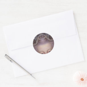 Marie Antoinette vintage portrait detail envelope Classic Round Sticker