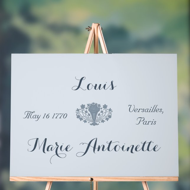 Marie Antoinette Wedding Rococo Dusty Blue Acrylic Sign (Neutral)