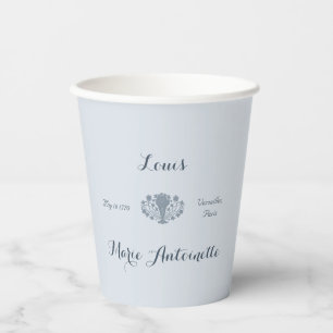 Marie Antoinette Wedding Rococo Dusty Blue Paper Cups
