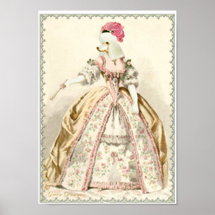 Marie Antoinette White Poodle Costume Print