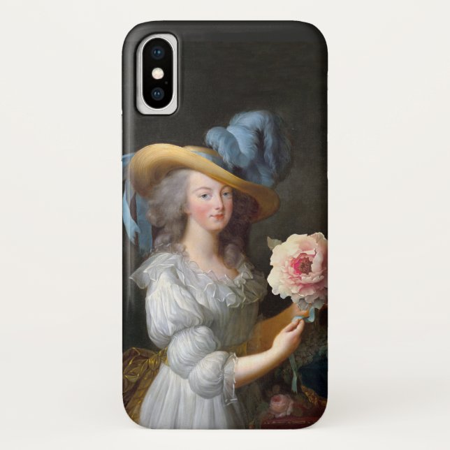 Marie Antoinette with a pink peony Case-Mate iPhone Case (Back)