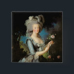 Marie Antoinette  with a Rose, 1783 15 Cm Square Badge<br><div class="desc">Marie Antoinette | by Elisabeth Louise Vigee-Lebrun | Art Location: Chateau de Versailles,  France | French Artist | Image Collection Number: XIR58370</div>